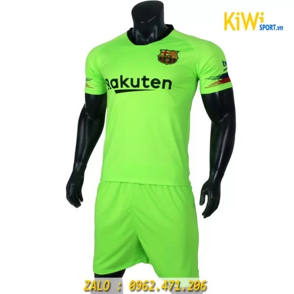 Mẫu áo bóng đá CLB Barcelona 2018 - 2019 xanh dạ quang thi đấu sân khách nổi bật