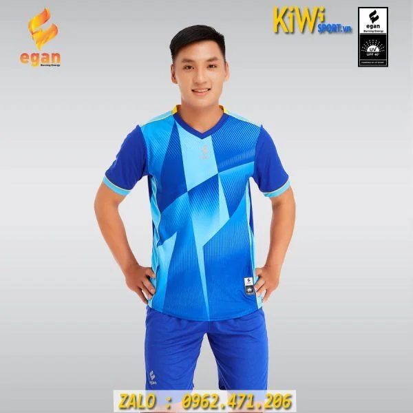 Áo Bóng Đá Không Logo Victory UV Egan Màu Xanh Đẹp Mắt