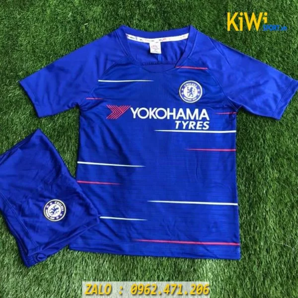 Áo Đá Banh Trẻ Em Mẫu Áo CLB Chelsea 2019 Màu Xanh