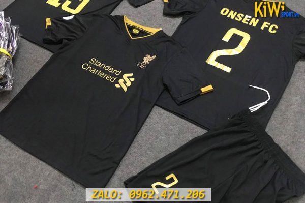 In Đồ Đá Banh Đội Bóng Onsen FC Mẫu Áo Thủ Môn CLB Liverpool 2019 - 2020 Màu Đen