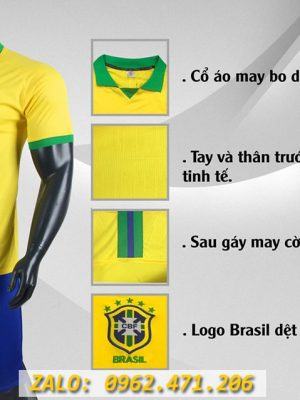 Chi Tiết Bộ Áo Bóng Đá Tuyển Brazil Copa America 2019 Màu Vàng