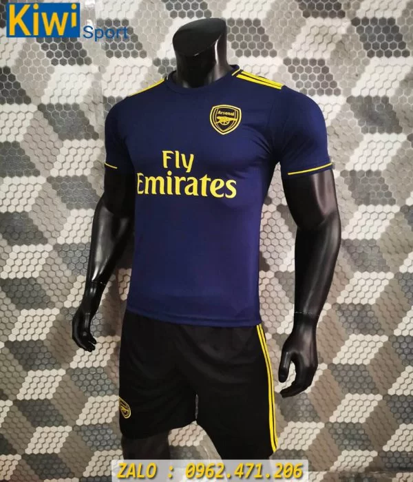 Hình Ảnh Mẫu Áo Bóng Đá CLB Arsenal 2019 - 2020 Màu Xanh Đen Thi Đấu Sân Khách