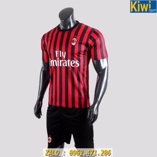 Áo AC Milan 2019 - 2020 Sân Nhà Đen Sọc Đỏ