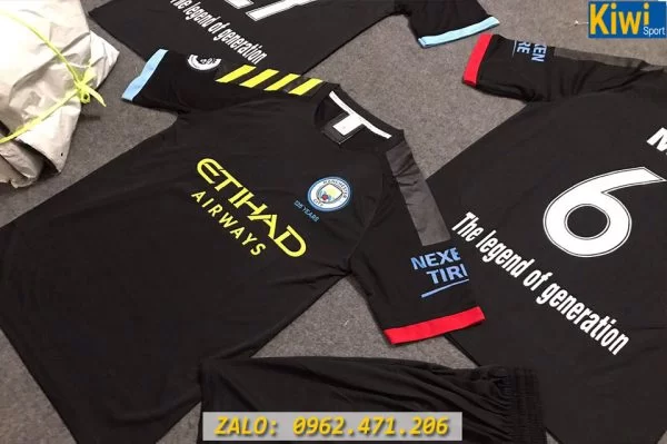 Mẫu in áo đá banh CLB Man City đen 2019 - 2020