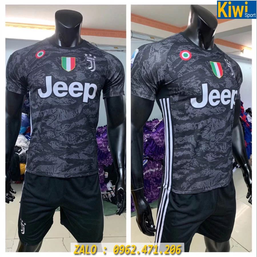 Áo Bóng Đá Clb Juventus 2019 - 2020 Màu Xám Đen - Kiwisport.Vn