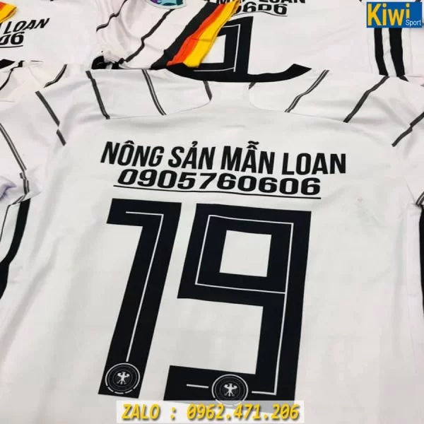 Mẫu In Áo Bóng Đá Tuyển Đức Màu Trắng 2020 Cho Team Nông Sản Mẫn Loan