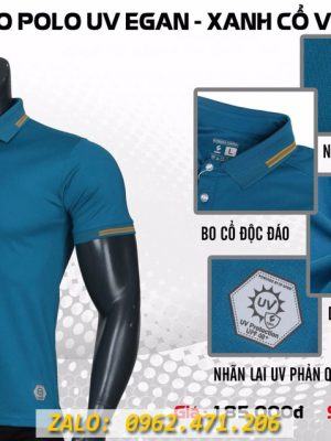 Áo Polo Egan màu Xanh Ngọc Thun Thể Thao Cao Cấp