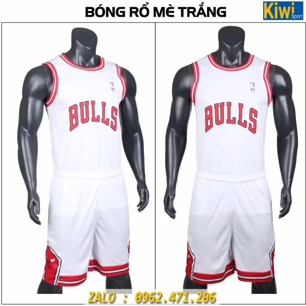 Quần Áo Bóng Rổ Bulls Màu Trắng Rất Đẹp