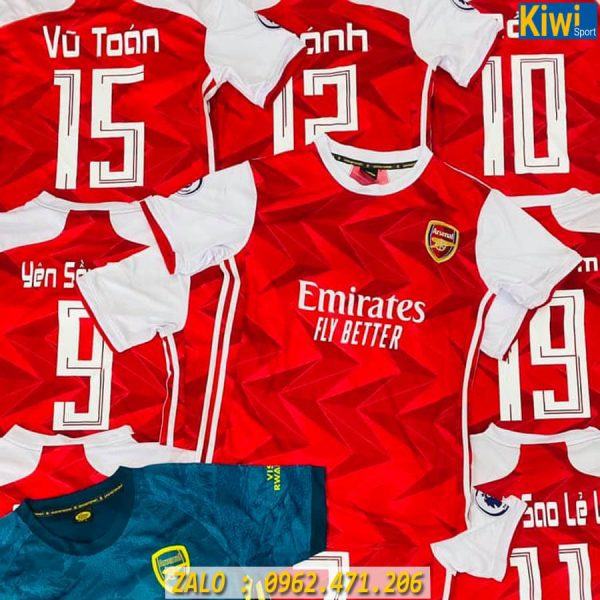 In Áo Bóng Đá CLB Arsenal Đỏ Mùa 2020 - 2021