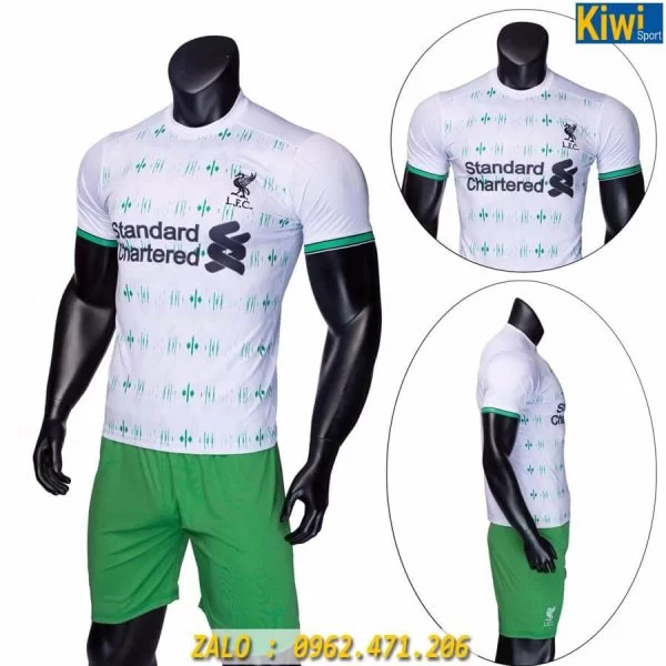 Áo Liverpool 2020 - 2021 Trắng Phối Xanh Cực Chất