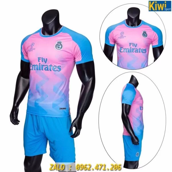 Áo Real Madrid 2020 - 2021 Hồng Phối Xanh Độc Đáo