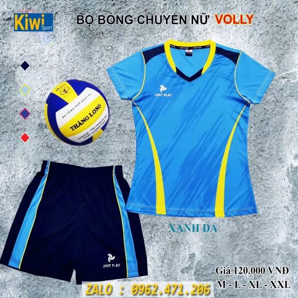 Bộ Đồ Bóng Chuyền Nữ Volly Màu Xanh Da 2020 Rất Đẹp