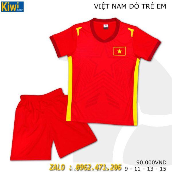 Áo Bóng Đá Trẻ Em Tuyển Việt Nam 2021 Màu Đỏ Cực Yêu