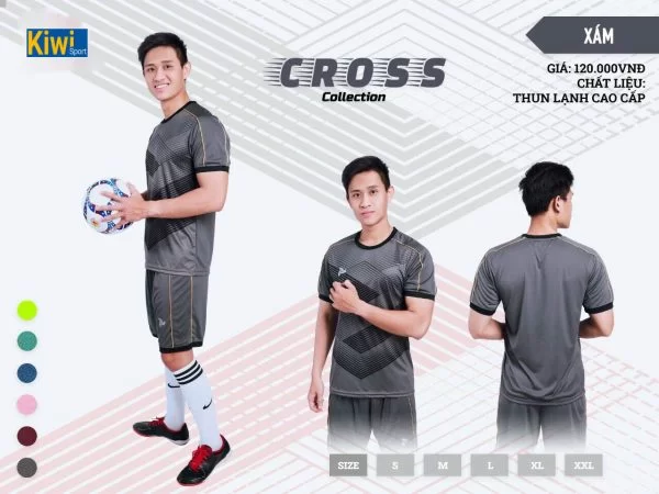 Bộ Đồ Đá Banh Cross Màu Xám 2021 Cực Chất