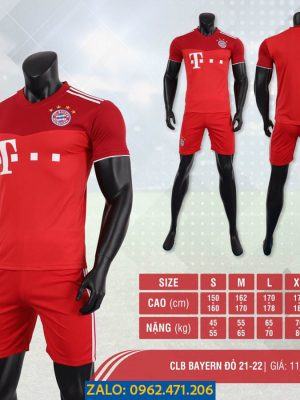 Áo Đấu CLB Bayern Munich 2021 Màu Đỏ Cực Hot