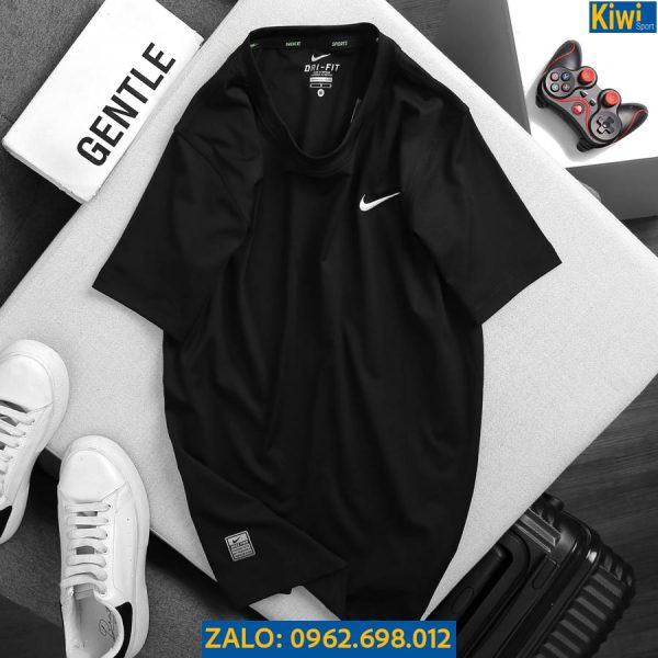 Áo Thể Thao Nam Nike Basic Màu Đen Logo Thêu Cực Đẹp