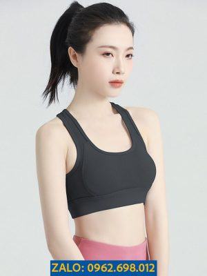 Áo Bra Gym Nữ Màu Đen Chất Dệt QC