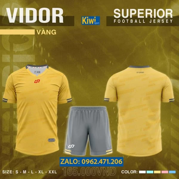 Đồ Đá Banh Vidor Màu Vàng 2022