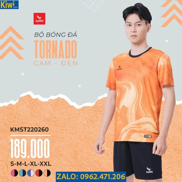 Áo Bóng Đá Kamito Tornado Màu Cam Thiết Kế Trẻ Trung