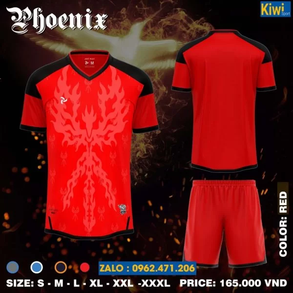 Áo Đá Banh Không Logo Phoenix Màu Đỏ