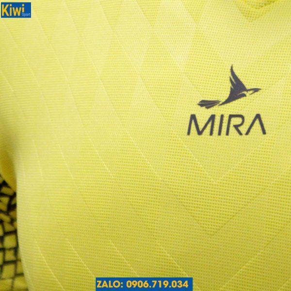 Chất Vải Mẫu Áo Bóng Đá Không Logo Mira Style Màu Vàng