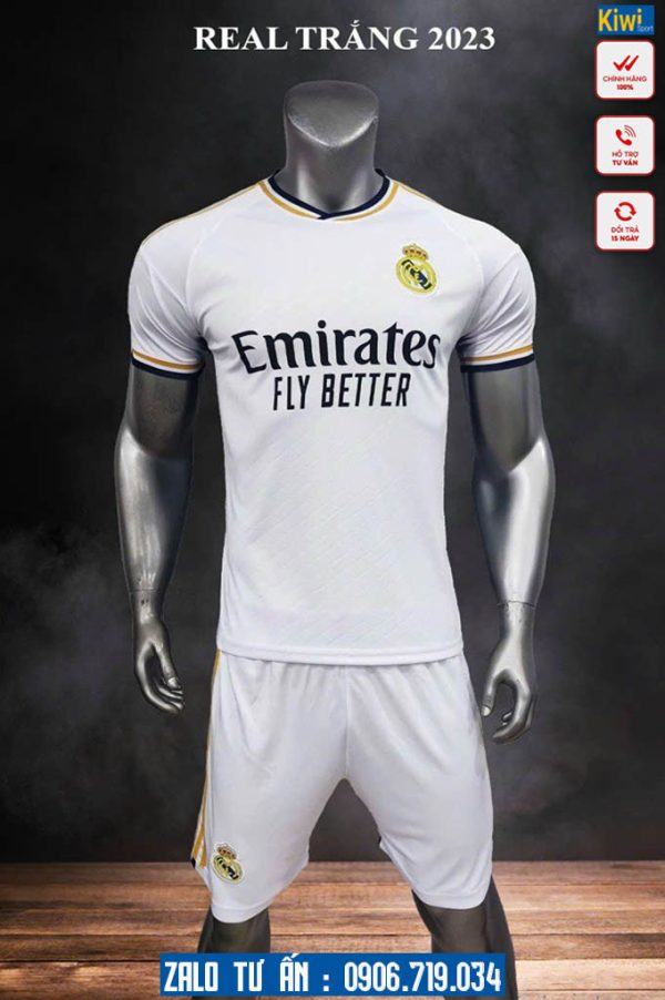 Đồ Đá Banh CLB Real Madrid Màu Trắng 2023 - 2024
