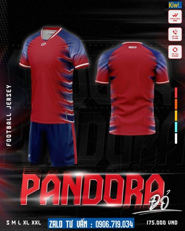 Áo Bóng Đá Không Logo Pandora Màu Đỏ Nổi Bật