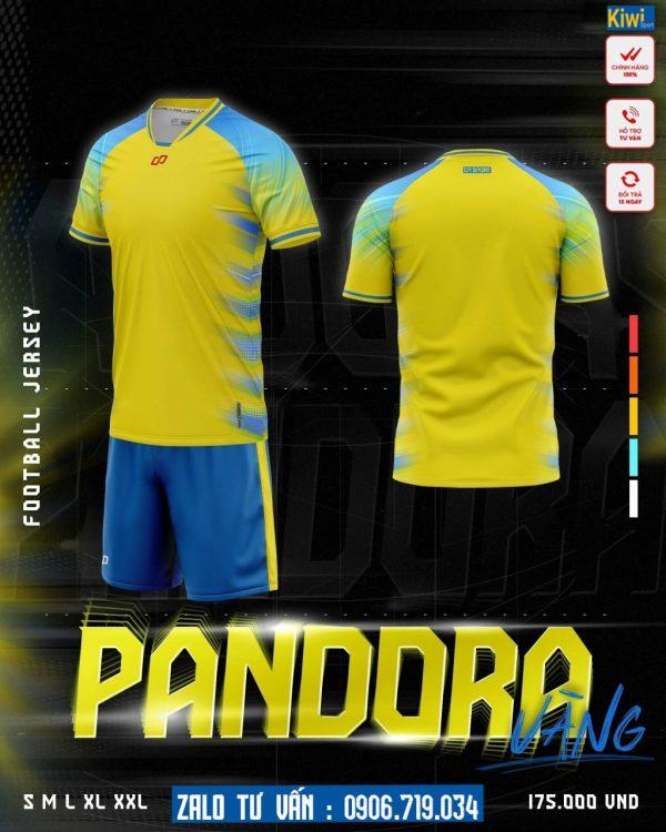 Áo Bóng Đá Không Logo Pandora Màu Vàng Ấn Tượng