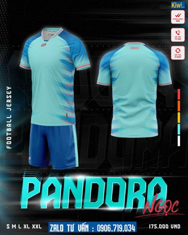 Áo Bóng Đá Không Logo Pandora Màu Xanh Ngọc Cực Đẹp