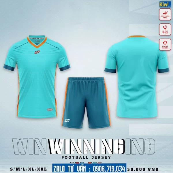 Áo Đá Banh Không Logo Winning Màu Xanh Ngọc