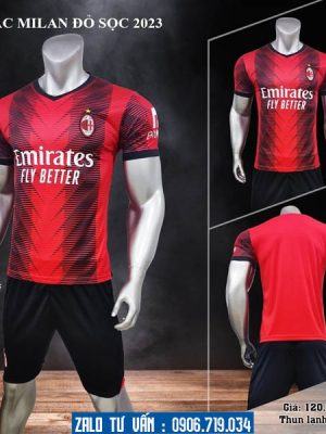 Áo Bóng Đá AC Milan 2023 - 2024 Màu Đỏ Rất Đẹp