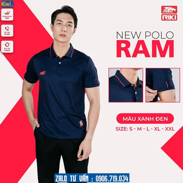 Áo Polo Thể Thao Ram Màu Xanh Đen Ấn Tượng