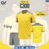 Áo Đá Bóng Không Logo C300 Màu Vàng Nổi Bật