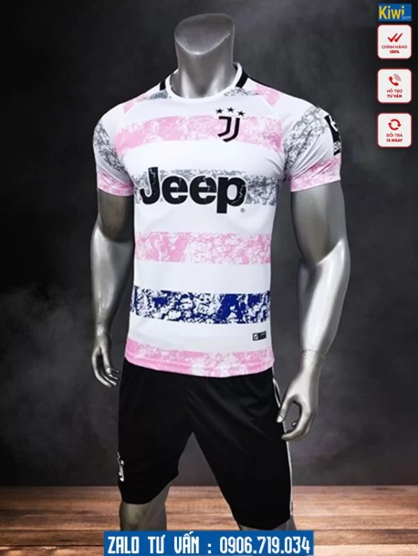 Áo đấu clb Juventus màu trắng hồng mùa 2023 - 2024