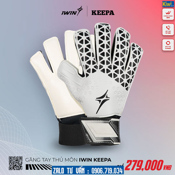 Găng tay thủ môn Iwin Keepa màu trắng giá rẻ