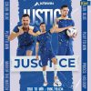 Áo đá bóng không logo Justice màu xanh bích