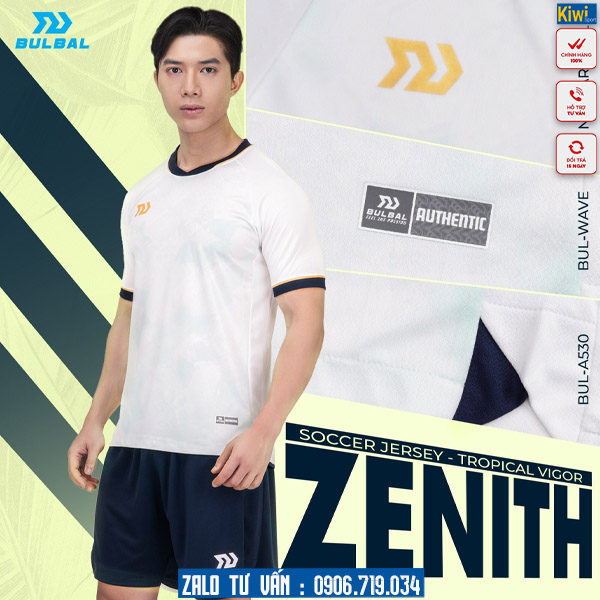 Đồ Đá Banh Không Logo Zenith Màu Trắng Đẹp Mê