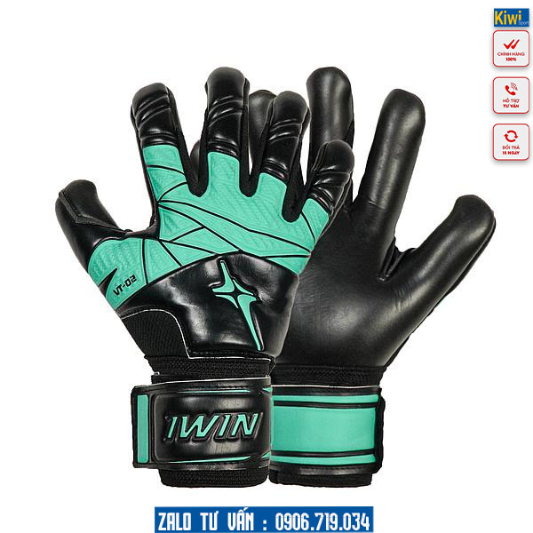 Găng tay thủ môn siêu dính iWin VT02 màu xanh ngọc