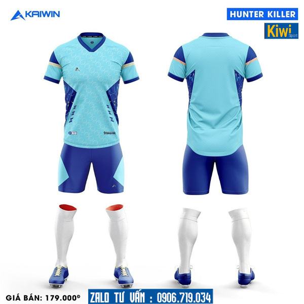Áo bóng đá không logo Hunter Killer màu xanh biển