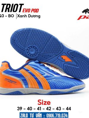 Giày đá bóng Pan Patriot Evo đế bằng màu xanh dương