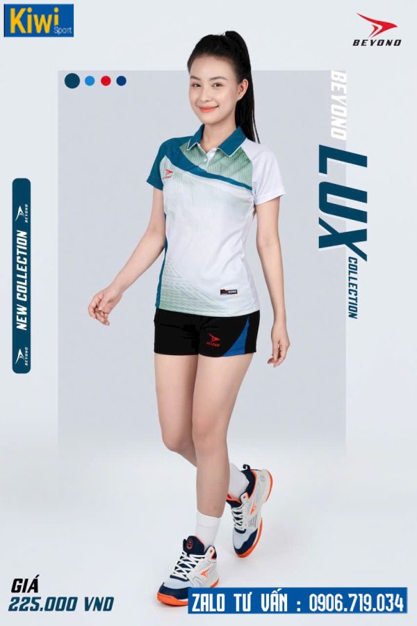 Áo quần bóng chuyền nữ Beyono Lux màu trắng