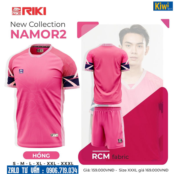 Áo bóng đá không logo Namor 2 màu hồng