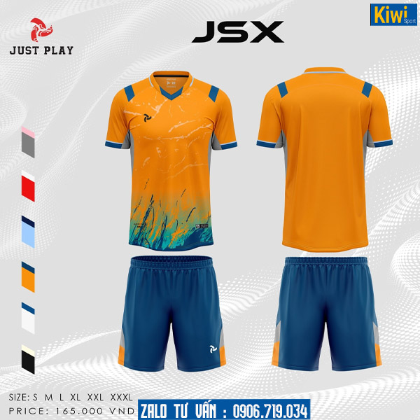 Áo bóng đá không logo JSX màu cam trẻ trung