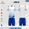 Áo đá banh không logo JSX màu trắng xanh cực chất