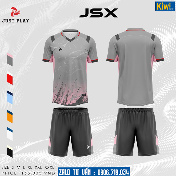 Áo đá bóng không logo JSX màu xám rất đẹp