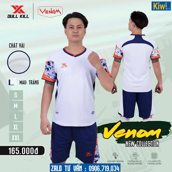 Áo đá banh không logo Venom màu trắng rất đẹp
