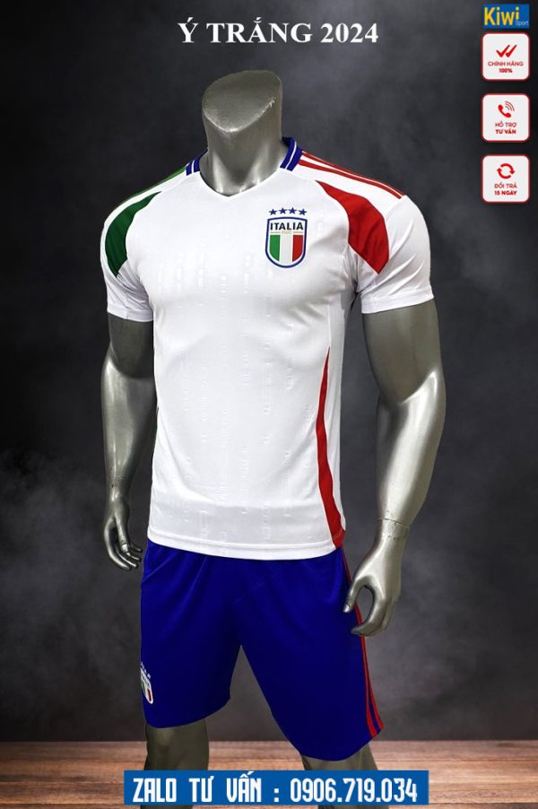 Áo đá banh tuyển Ý thi đấu Euro 2024 màu trắng