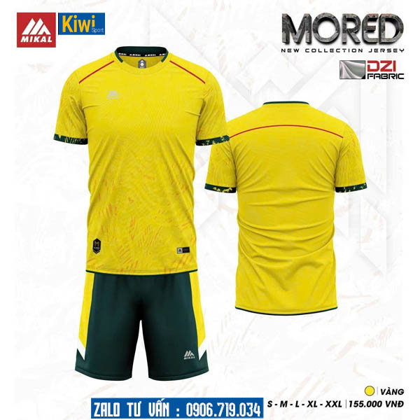 Áo đá bóng không logo Mored màu vàng