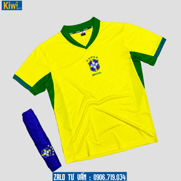 Áo đá bóng tuyển Brazil màu vàng mùa 2024