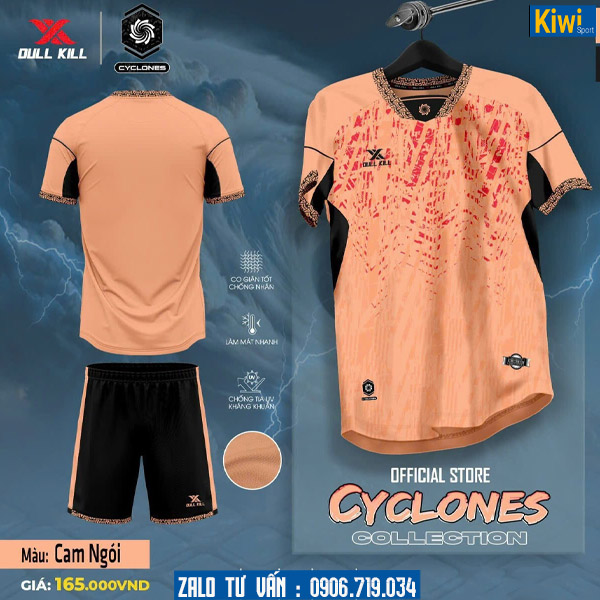 Áo bóng đá không logo Cyclones màu cam ấn tượng